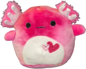 Squishmallow Official Kellytoy Collectible Sea Life Squad Squishy Soft Animals Ocean Fish (Pink, Aleka Axolotl (Hearts), 5 Inch)