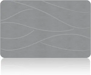 Stone Bath Mat Diatomaceous Earth Shower Mat Non-Slip Super Absorbent Diatomite Stone Bath Mats for Bathroom Floor Quick Drying Natural Easy to Clean(23.6''×15.4" Gray)