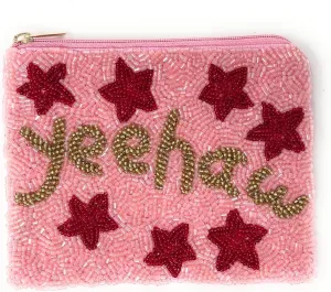 Twine and Love YEEHAW Beaded Pouch - Cute Boho Coin Purse, Best Friend Gift, Party Favors