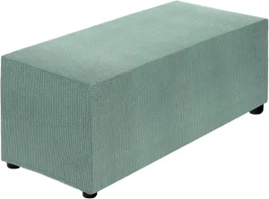 uxcell Stretch Ottoman Cover Rectangular Oversized Square Ottoman Slipcover with Elastic for Foot Stool Living Room Bedroom Fit Length 130-160cm / 51"-63", X-Large, Bean Green