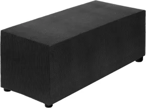 uxcell Stretch Ottoman Cover Rectangular Oversized Square Ottoman Slipcover with Elastic for Foot Stool Living Room Bedroom Fit Length 130-160cm / 51"-63", X-Large, Black