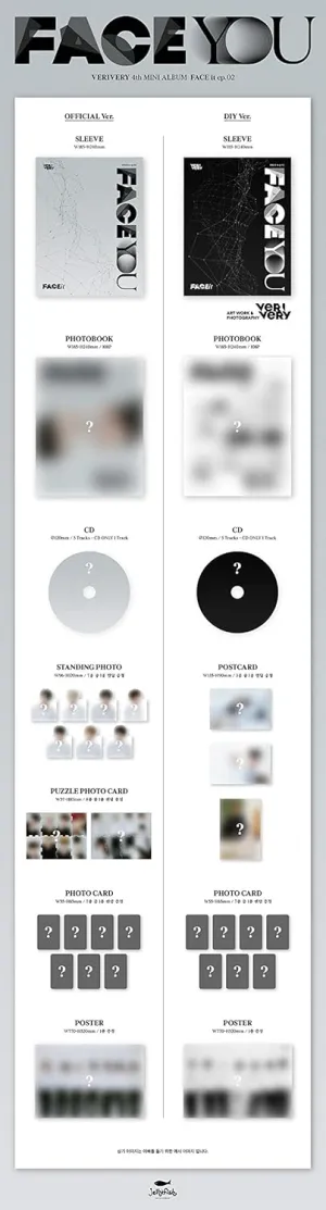 Verivery 'Face You' 4th Mini Album Random Verion CD 108p PhotoBook 1p PhotoCard (1p Standing Photo 1p Puzzle PhotoCard) or (1p Post) Message PhotoCad SET Tracking Kpop Sealed