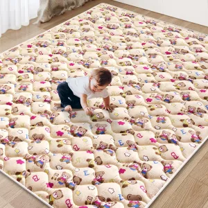 Vibe Bear Baby Play Mat - 71" X 59",Premium Thicker Foam One-Piece Crawling Mat, Extra Large Anti-Slip Activity Playmat for Babies, Toddlers & Infants