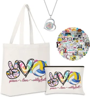 Volleyball Gifts for Girls Set Volleyball Stuff Volleyball necklace Volleyball Gifts Socks Volleyball Makeup Bag 50Pcs Volleyball Stickers-Volleyball Lovers Gifts