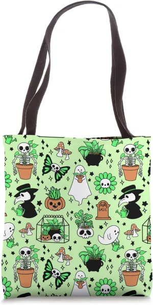 Whimsigoth Halloween Haunted Goth Garden Plague Doctor Tote Bag