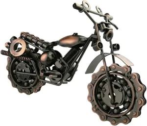Winterworm Creative Retro Iron Art Motorcycle Model Metal Moto Collection Simple Modern Home Decor Ornaments for Motocycle Lovers (Cooper)