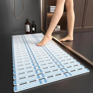 XIYUNTE Shower Mat Non Slip Bath Mat for Tub Non Slip Bathtub Mat - 36 x 16 inches Bath Tub Mat Anti Slip Shower Mats for Inside Shower with Powerful Suction Cups and Drain Holes, Blue