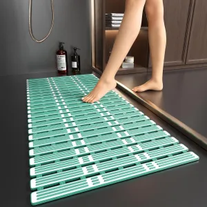 XIYUNTE Shower Mat Non Slip Bath Mat for Tub Non Slip Bathtub Mat - 36 x 16 inches Bath Tub Mat Anti Slip Shower Mats for Inside Shower with Powerful Suction Cups and Drain Holes, Green