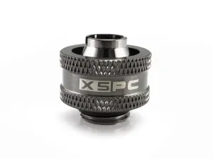 XSPC G1/4" to 3/8" ID, 5/8" OD Compression Fitting V2 for Soft Tubing, Black Chrome, 4-pack