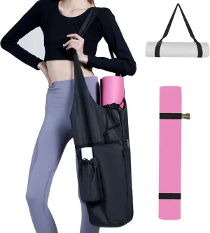 Yoga Mat Bag, with Protective Layer& Water Bottle Pocket and Big Wet Pocket & Yoga strap & Large Capacity,Stylish & Functional Fitness Mat And Essential items for Women & Men